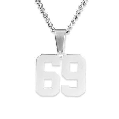 Number Pendant Necklace - Silver