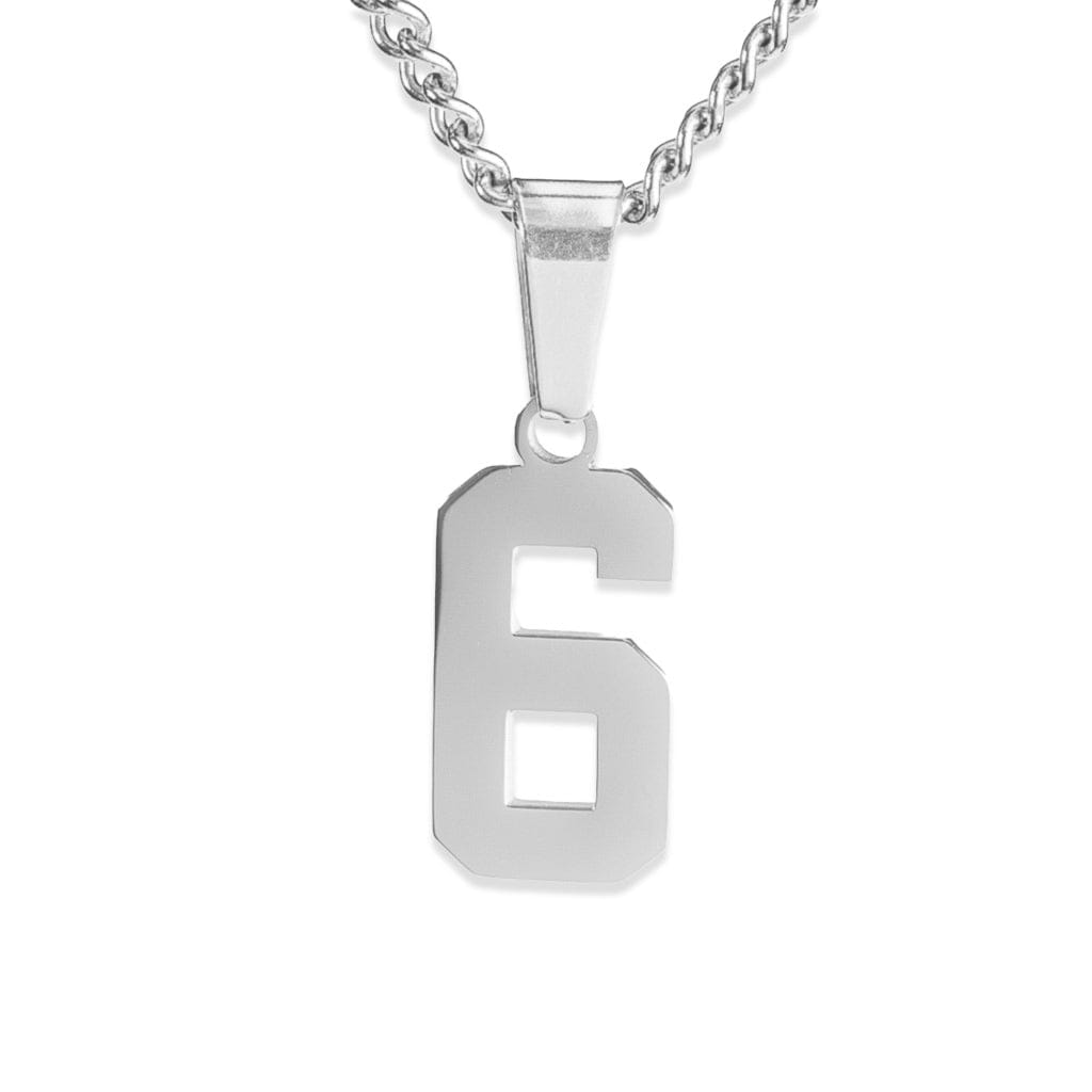 Number Pendant Necklace - Silver