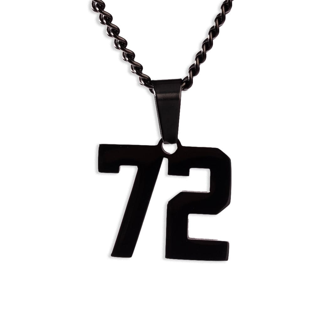 Number Pendant Necklace - Black