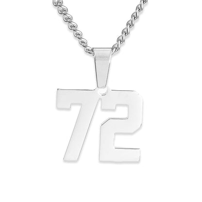 Number Pendant Necklace - Silver