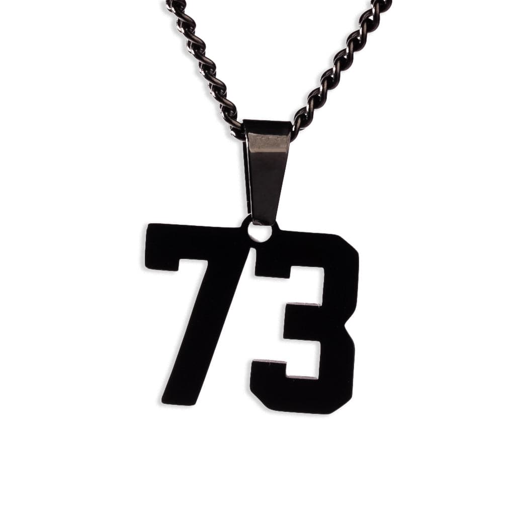 Number Pendant Necklace - Black