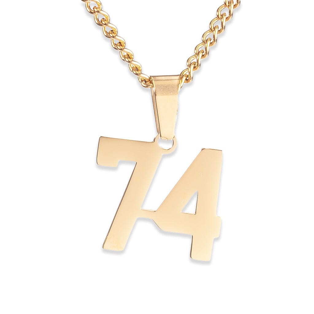 Number Pendant Necklace - Gold