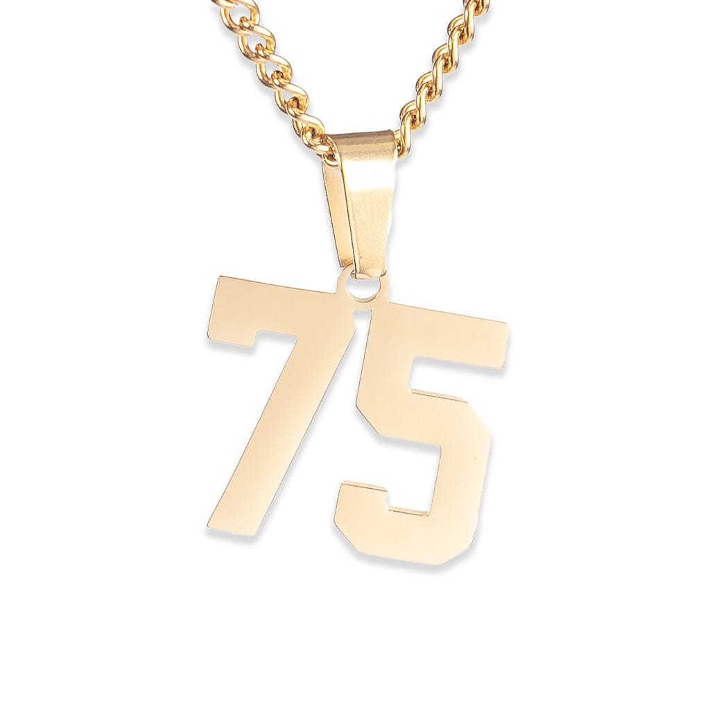 Number Pendant Necklace - Gold