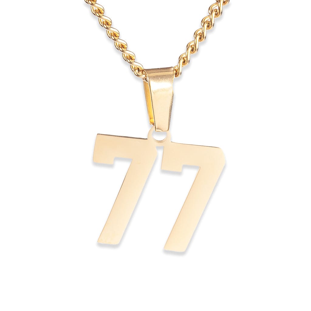 Number Pendant Necklace - Gold