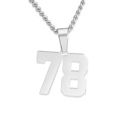 Number Pendant Necklace - Silver