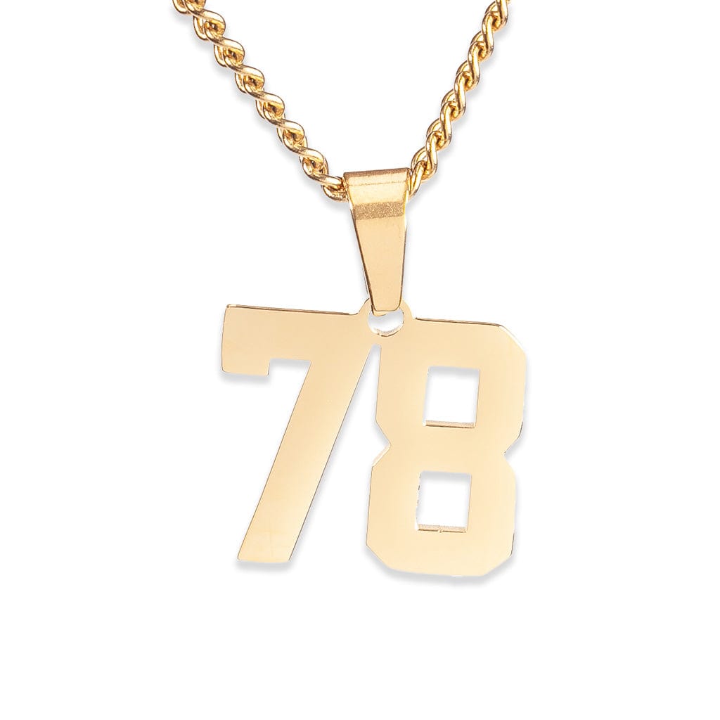 Number Pendant Necklace - Gold