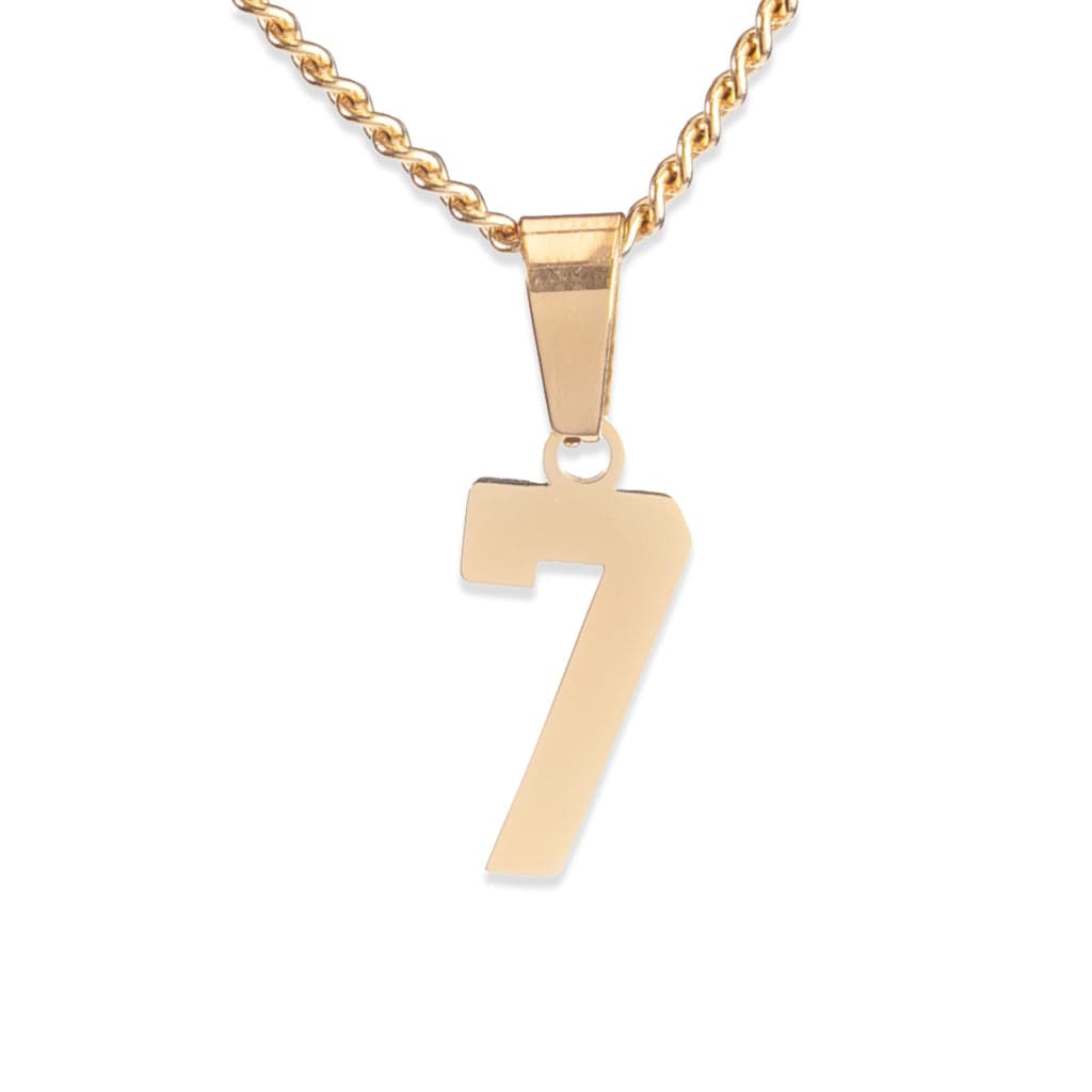 Number Pendant Necklace - Gold