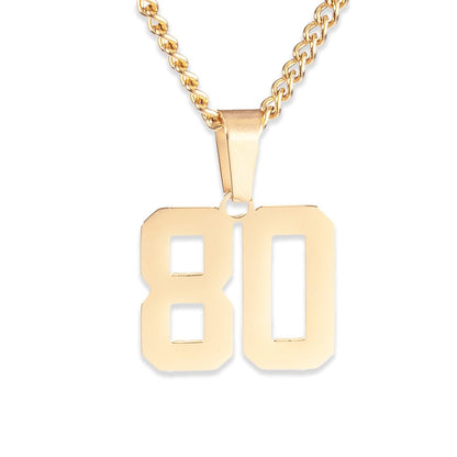 Number Pendant Necklace - Gold