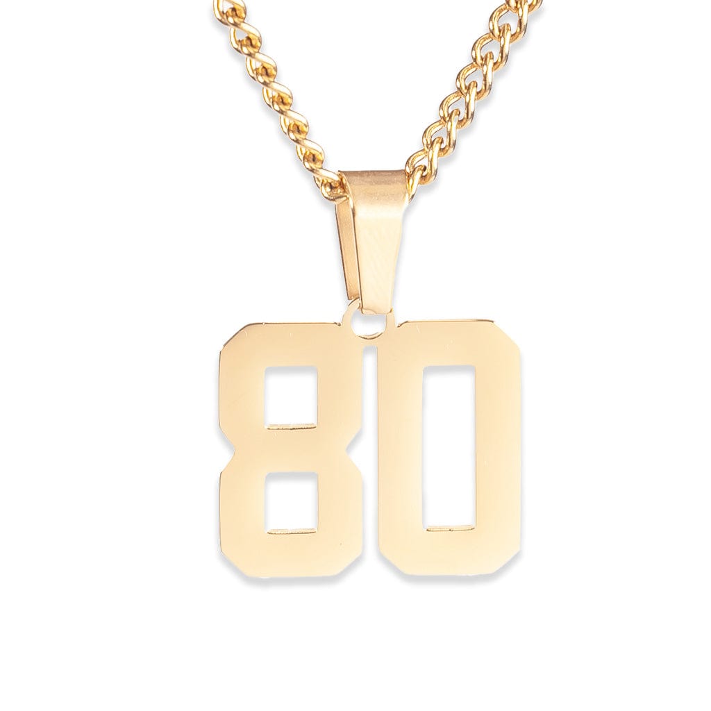 Number Pendant Necklace - Gold