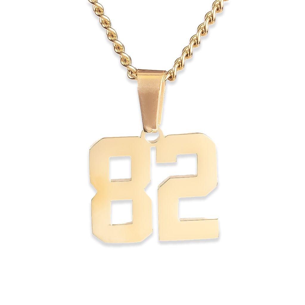 Number Pendant Necklace - Gold