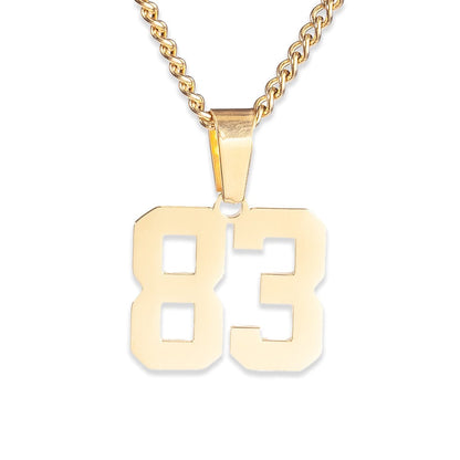 Number Pendant Necklace - Gold