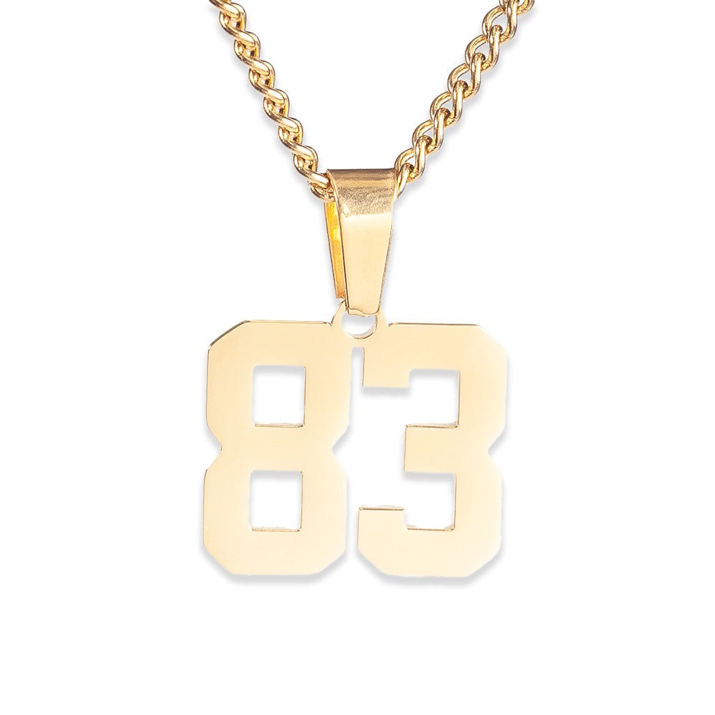 Number Pendant Necklace - Gold