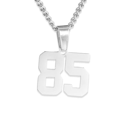 Number Pendant Necklace - Silver