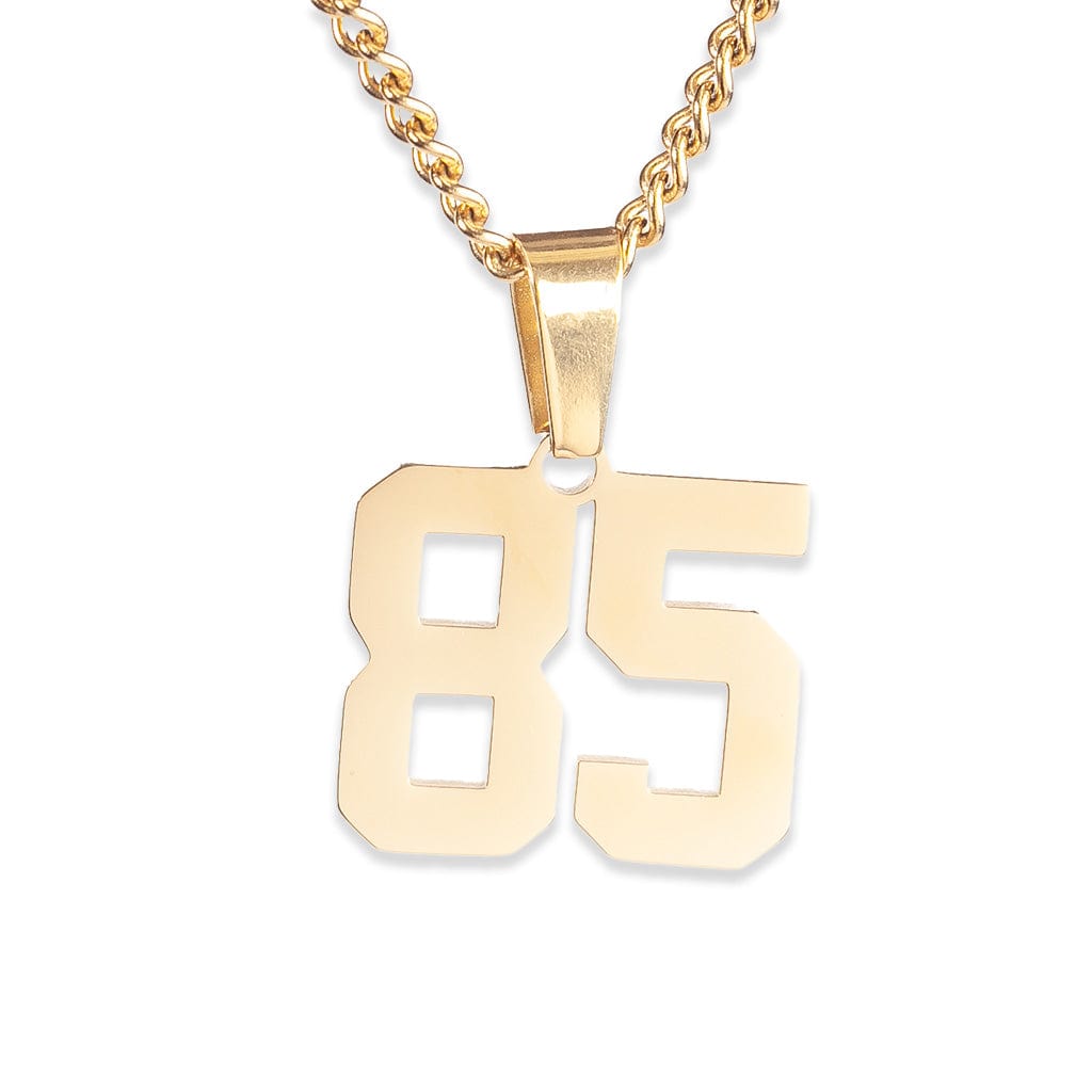 Number Pendant Necklace - Gold