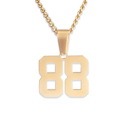 Number Pendant Necklace - Gold
