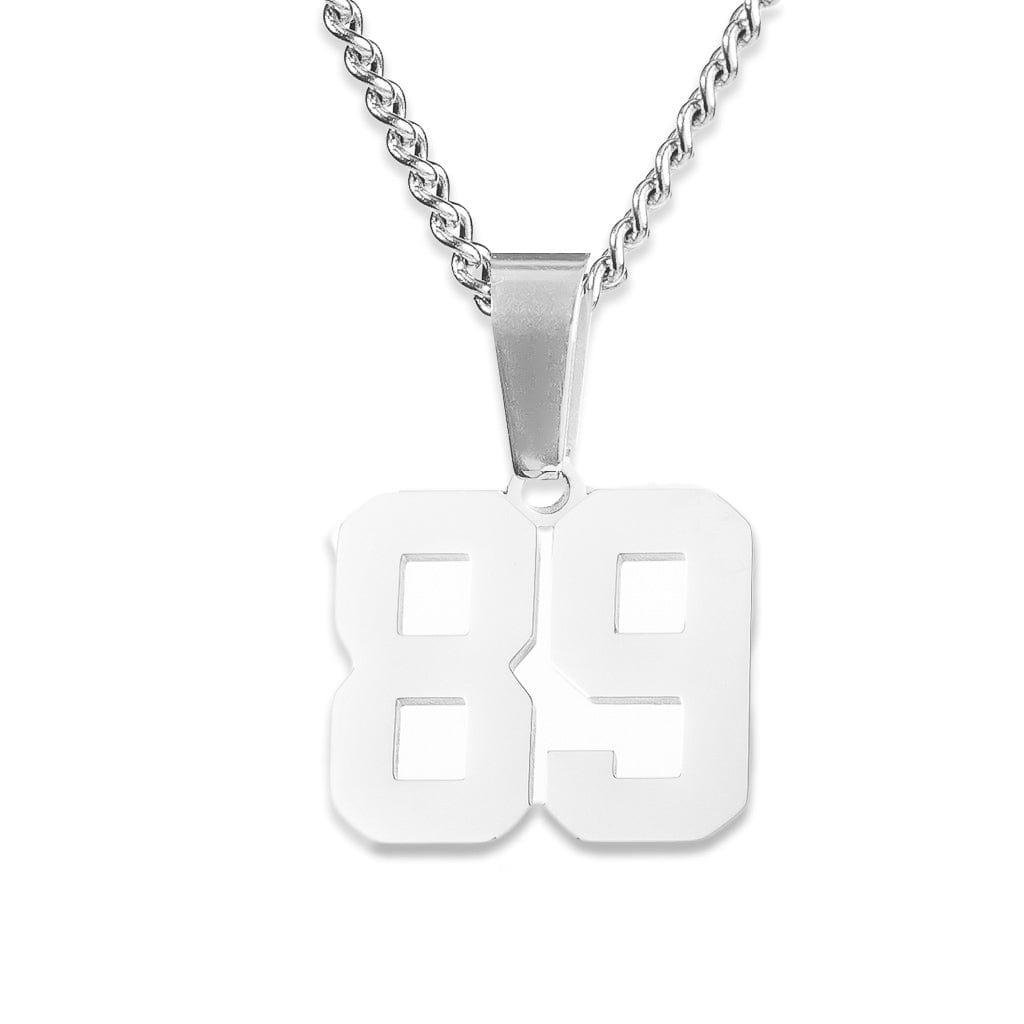 Number Pendant Necklace - Silver