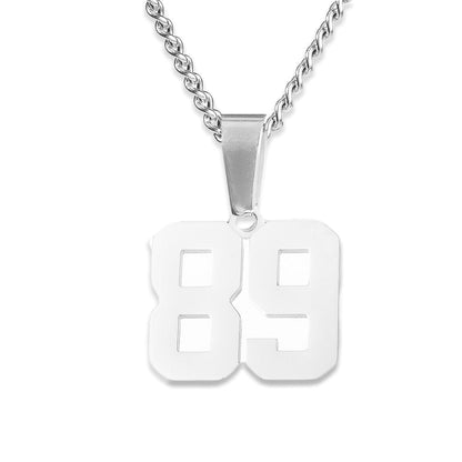 Number Pendant Necklace - Silver