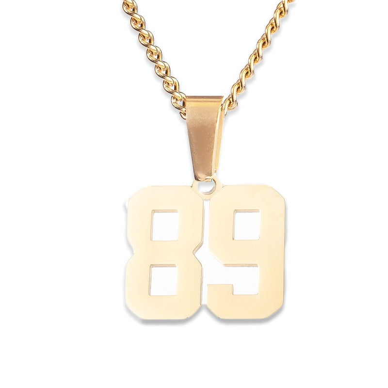 Number Pendant Necklace - Gold