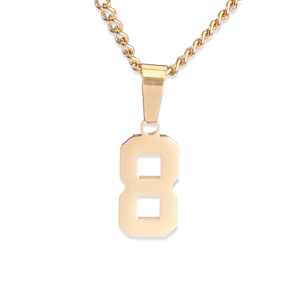Number Pendant Necklace - Gold