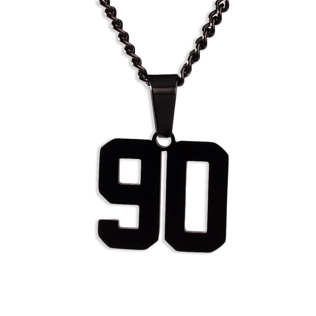 Number Pendant Necklace - Black