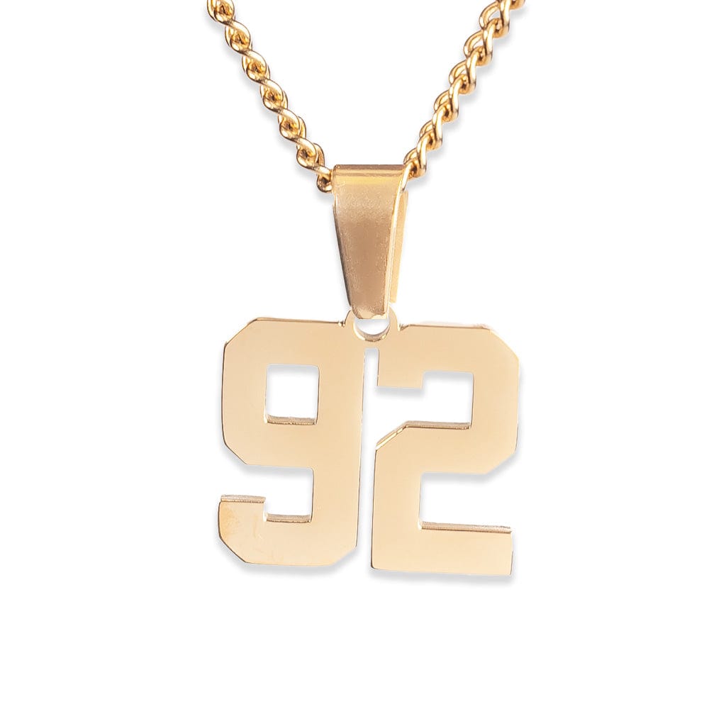 Number Pendant Necklace - Gold