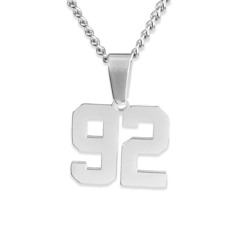 Number Pendant Necklace - Silver