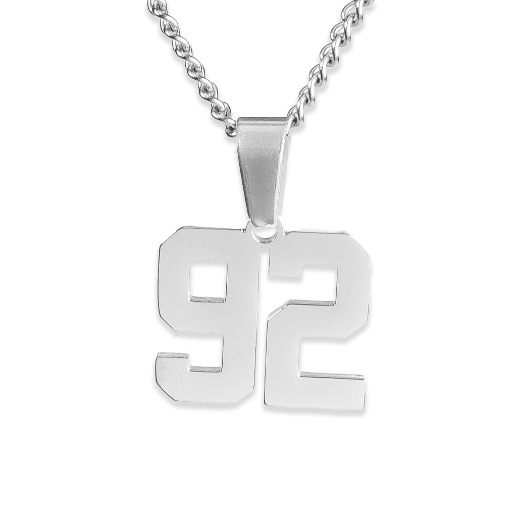 Number Pendant Necklace - Silver