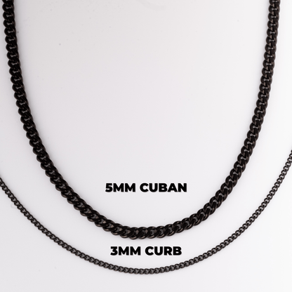 Number Pendant Necklace - Black