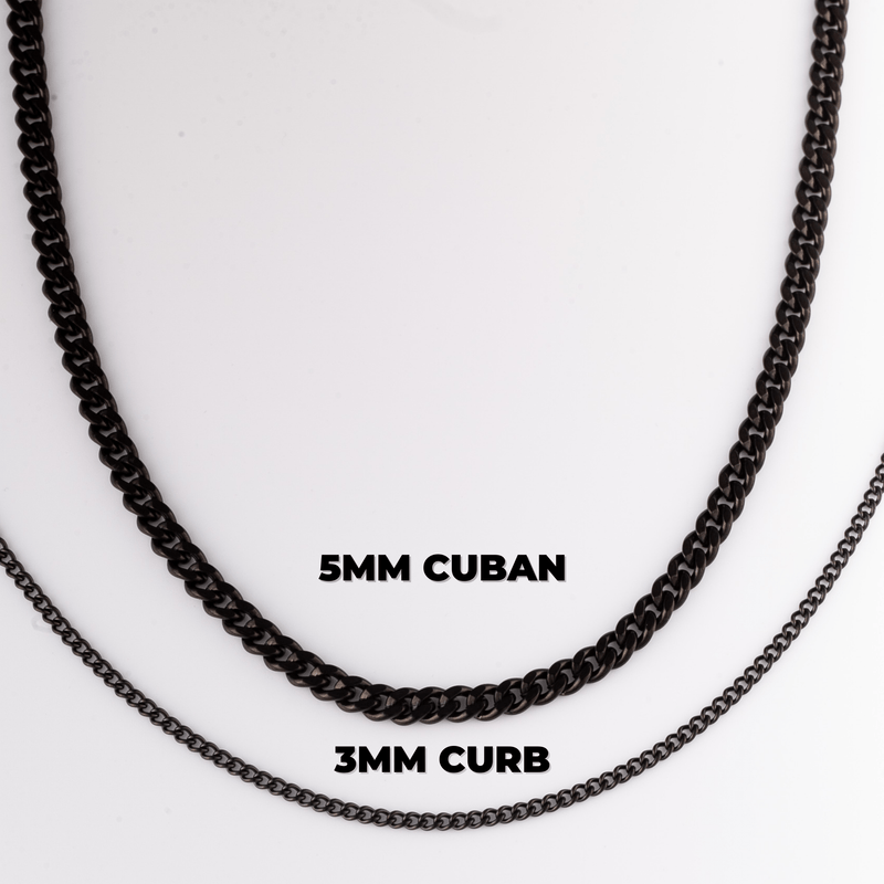 Number Pendant Necklace - Black