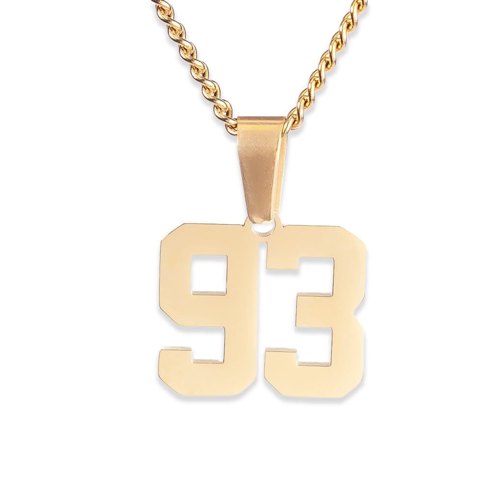 Number Pendant Necklace - Gold