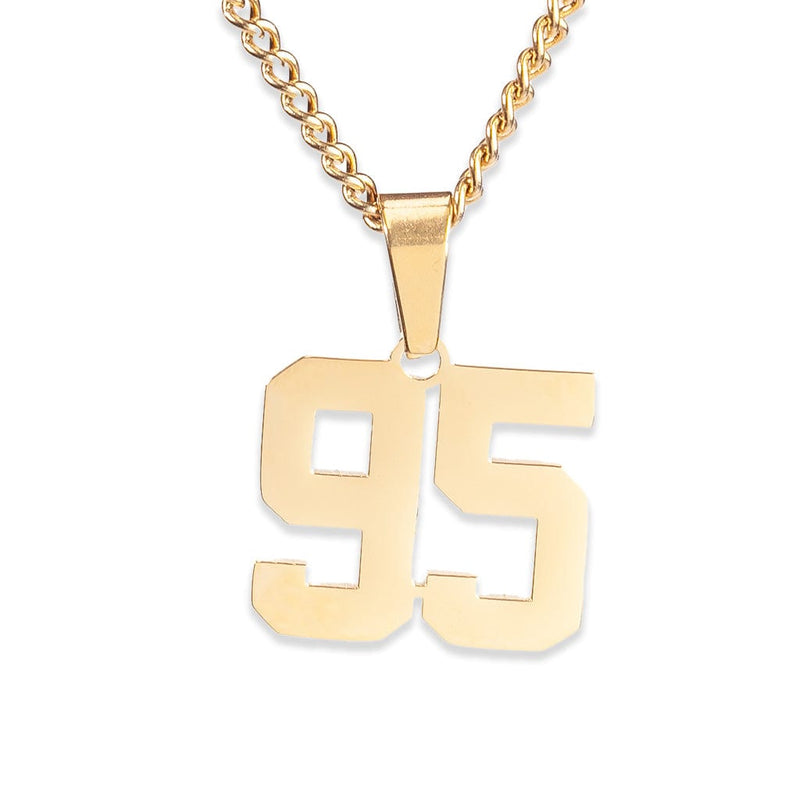 Number Pendant Necklace - Gold