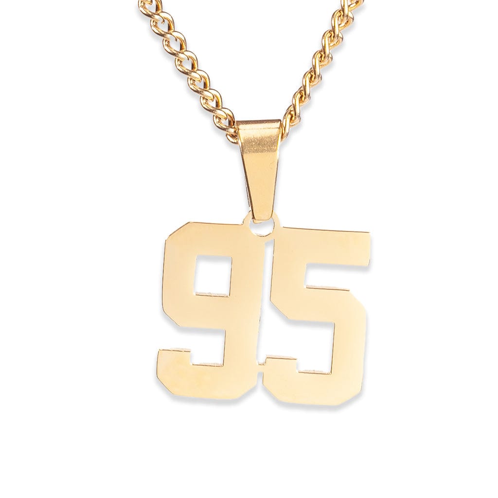 Number Pendant Necklace - Gold