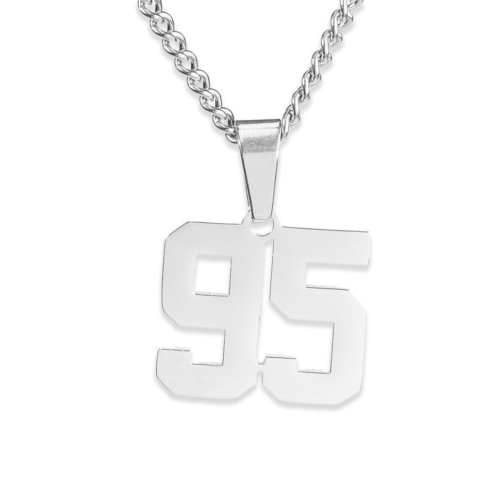 Number Pendant Necklace - Silver