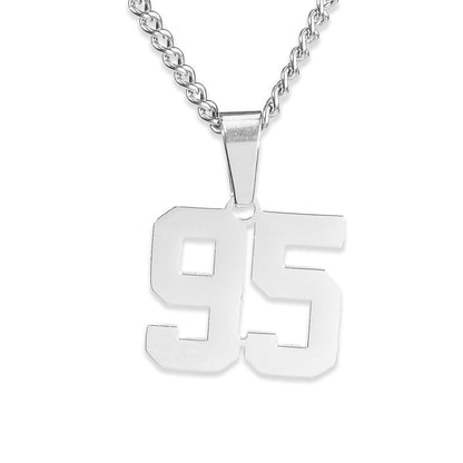 Number Pendant Necklace - Silver