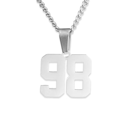 Number Pendant Necklace - Silver