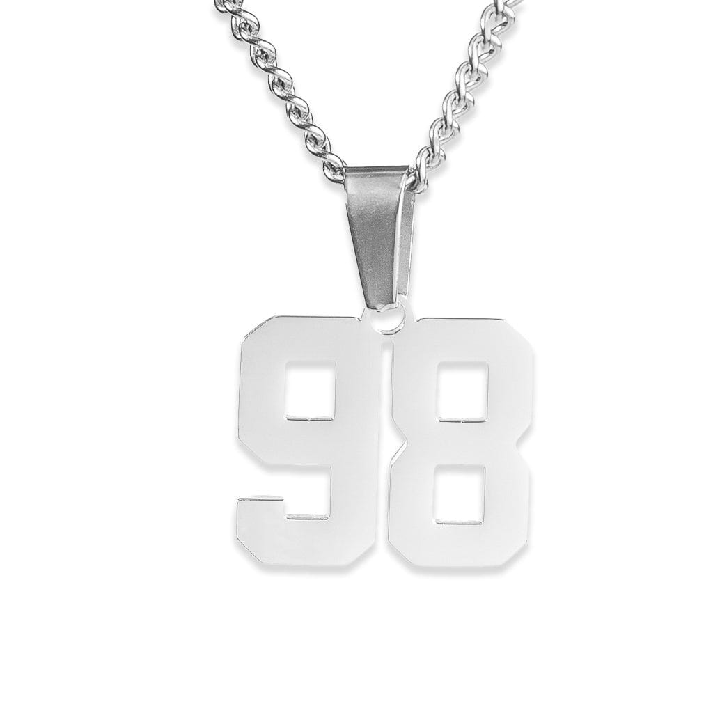Number Pendant Necklace - Silver