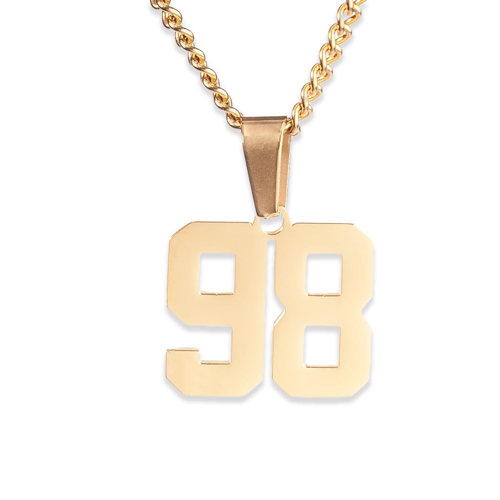 Number Pendant Necklace - Gold