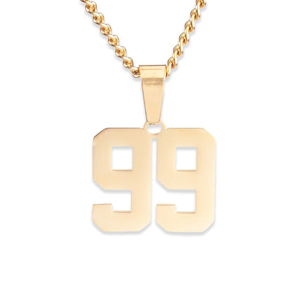 Number Pendant Necklace - Gold