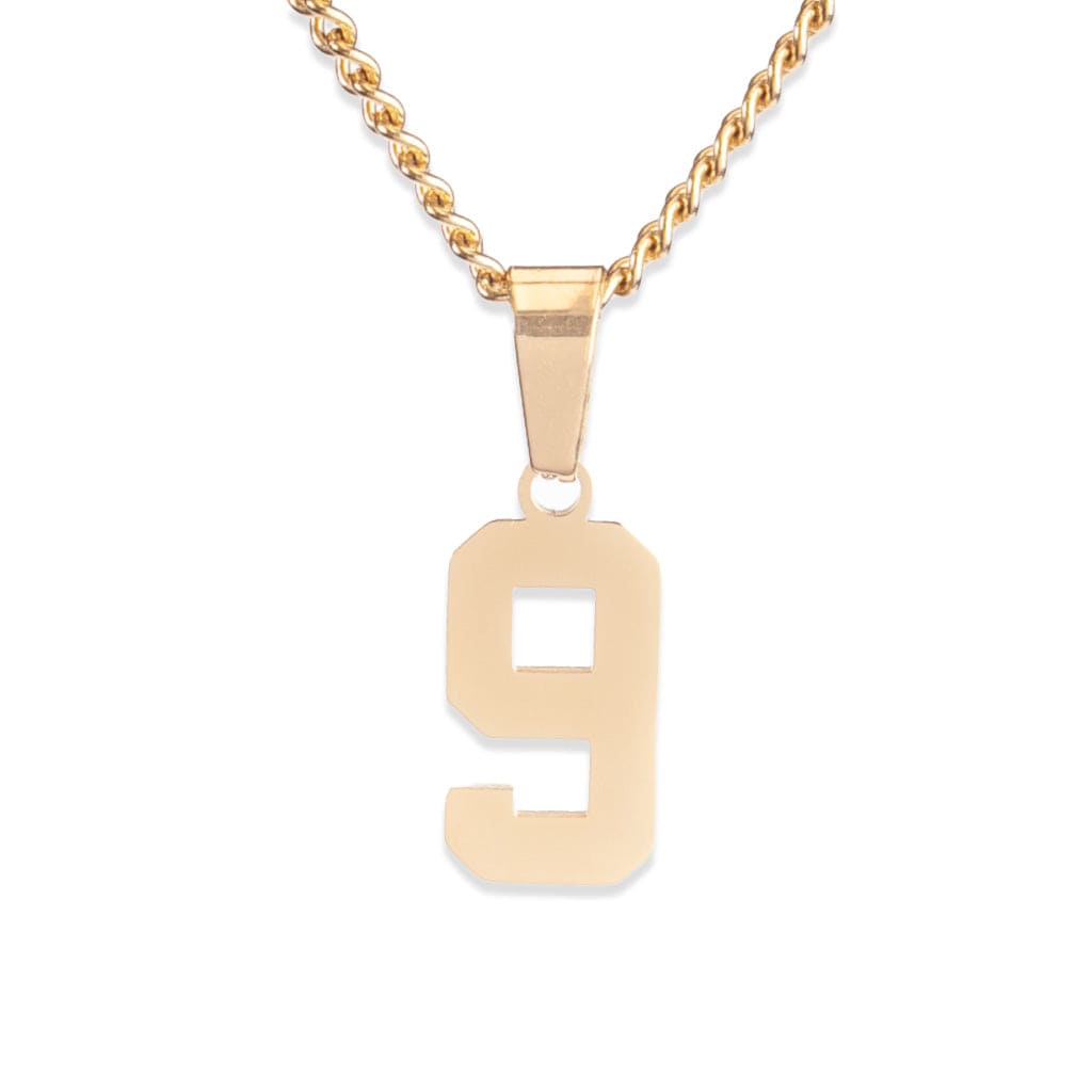 Number Pendant Necklace - Gold