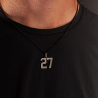 Number Pendant Necklace - Black
