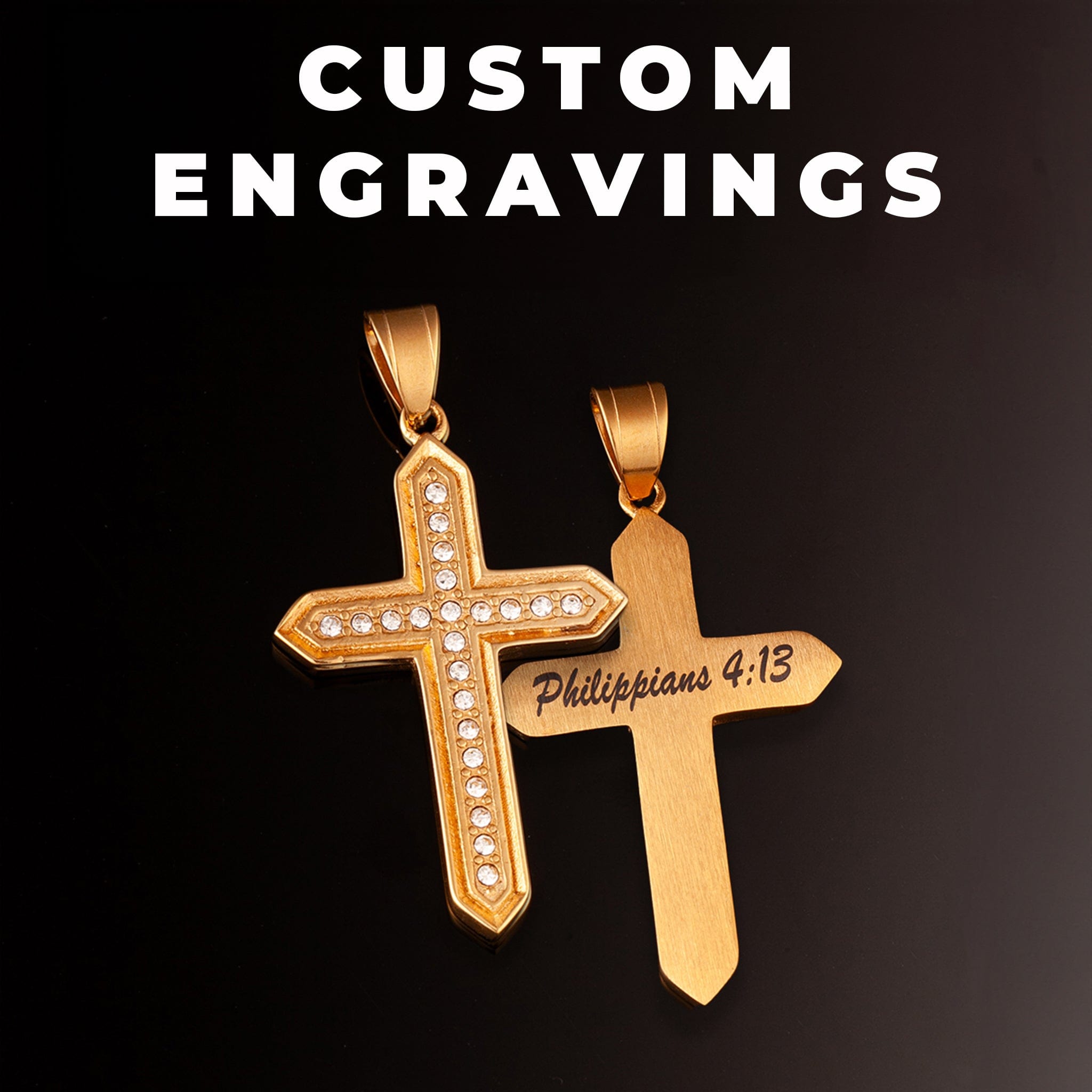 Iced Out Cross - Gold