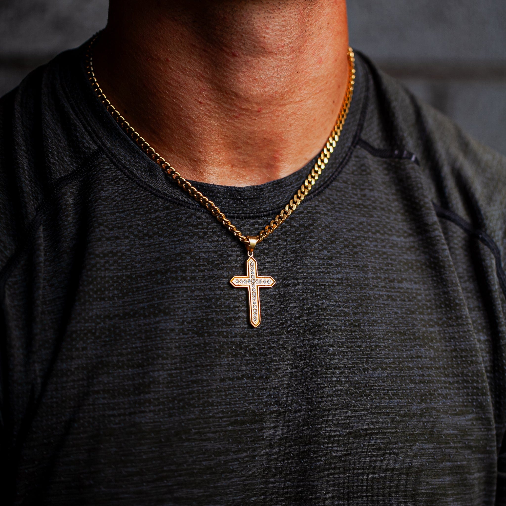 Iced Out Cross - Gold