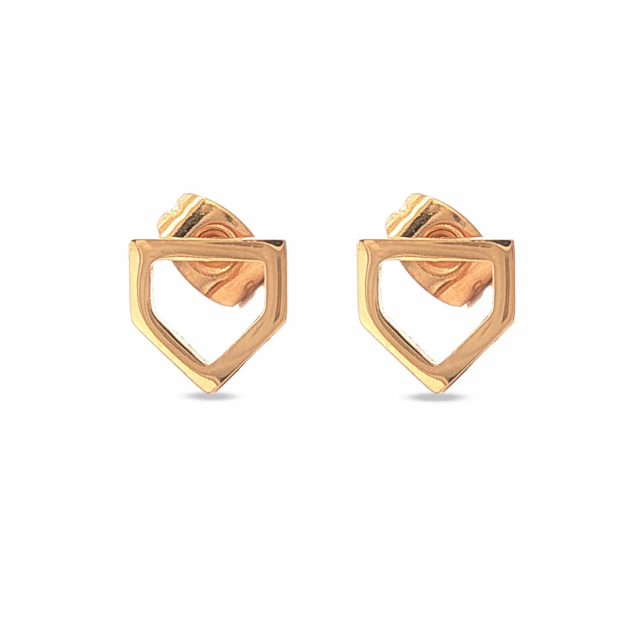 Gold Home Plate Earrings