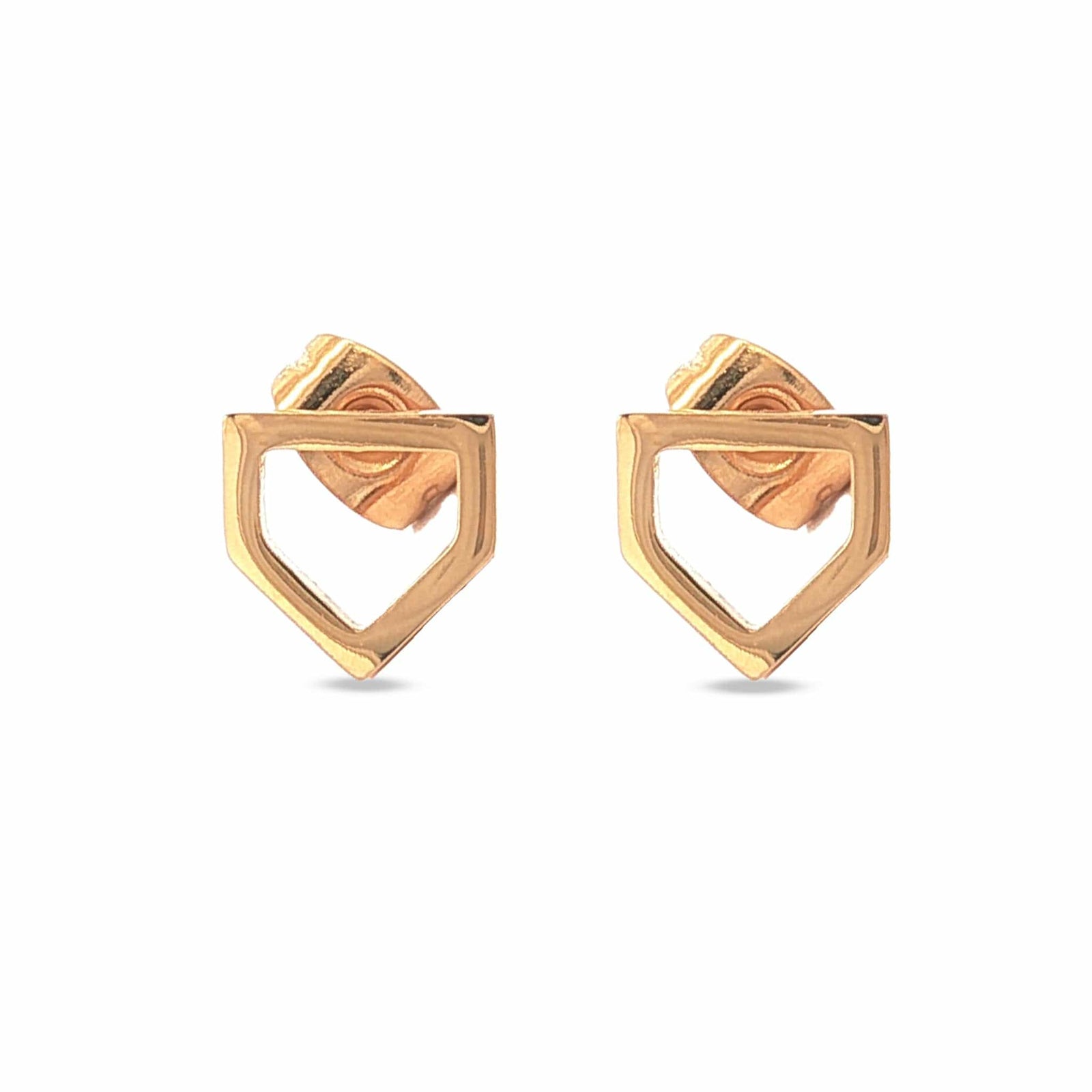 Gold Home Plate Earrings