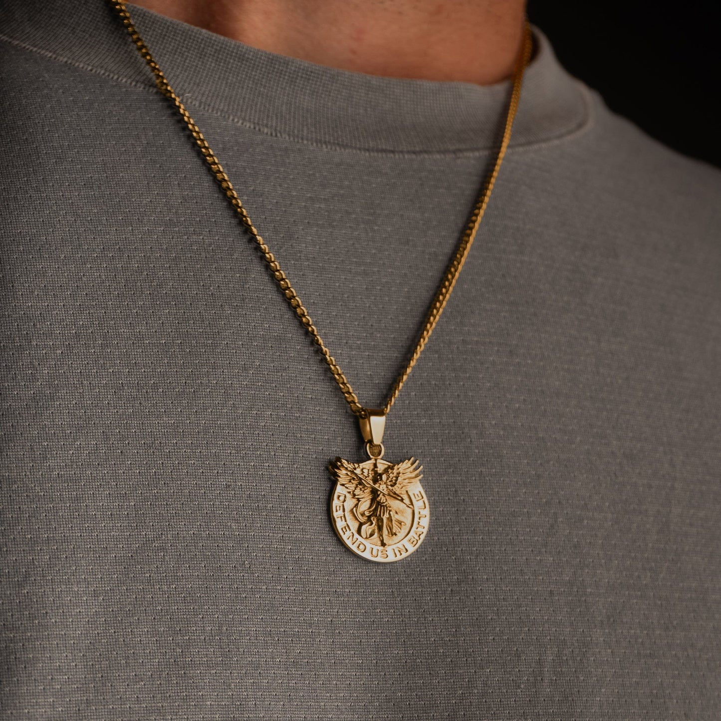 Saint Michael Pendant - Gold
