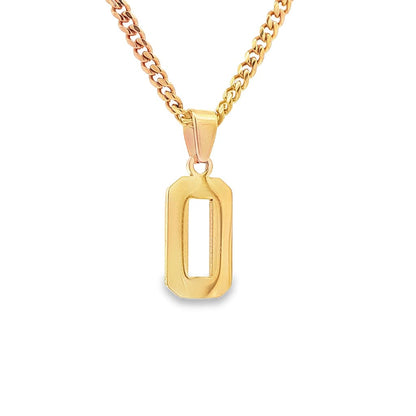 Gold Number 0 Pendant