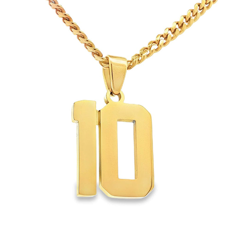 Gold Number 10 Pendant