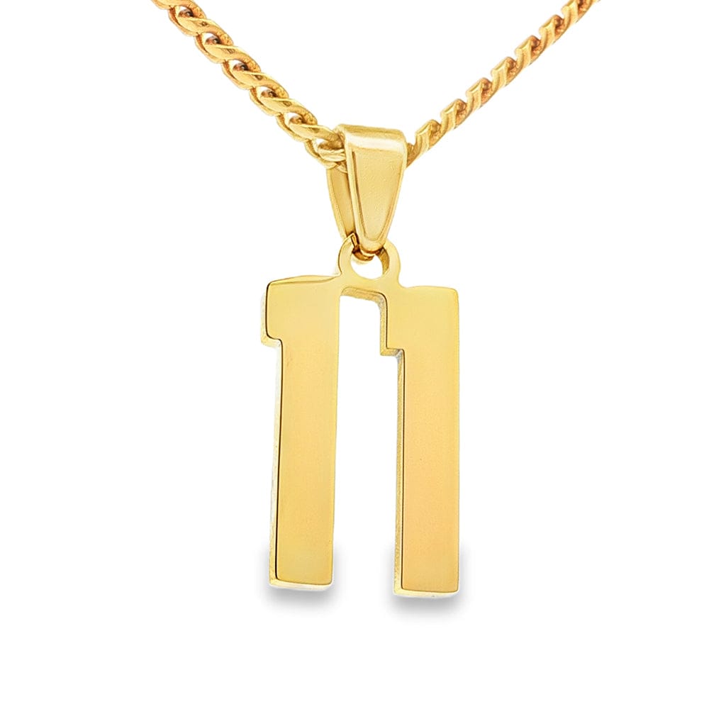 Gold Number 11 Pendant