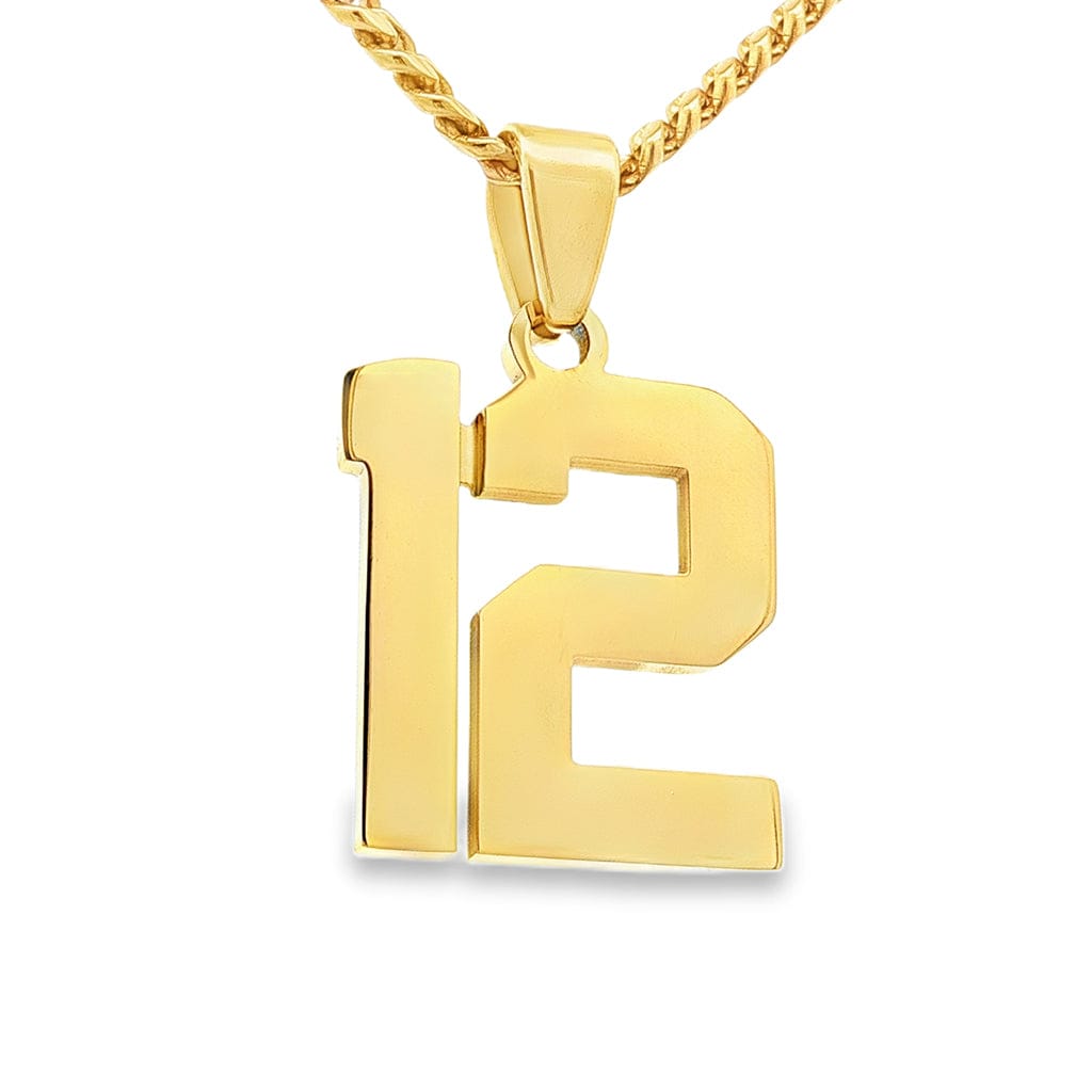 Gold Number 12 Pendant