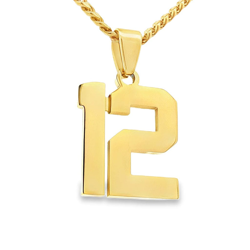 Gold Number 12 Pendant